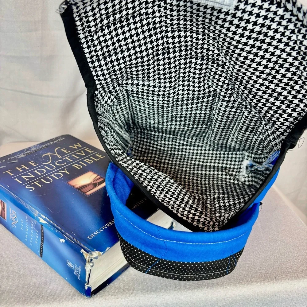 Handmade Upcycled Quilt Bible Tote Bag | Batman Carryall with Pocket‎